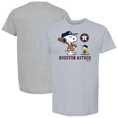 Youth Heather Gray Houston Astros Peanuts Snoopy T-Shirt