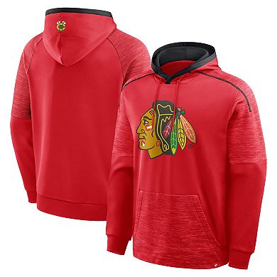 Men's Fanatics Red Chicago Blackhawks Goaltender Defender Pullover Hoodie