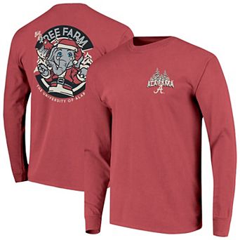 Men's Crimson Alabama Crimson Tide Tree Farm Comfort Colors Long-Sleeve T-Shirt