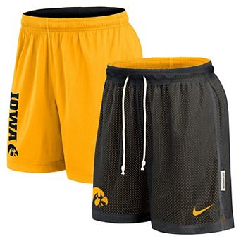 Men's Nike Black/Gold Iowa Hawkeyes Courtside Standard Issue Dri-FIT Reversible Shorts