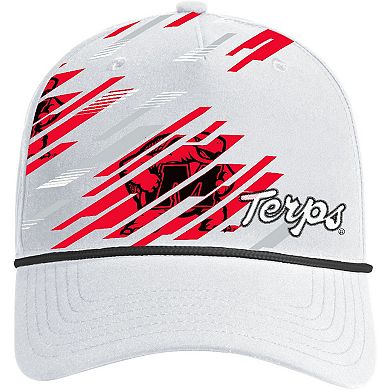 Men's Under Armour White Maryland Terrapins College Essentials Driver Rope Iso-Chill Adjustable Hat