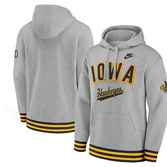 Men's Nike Heather Gray Iowa Hawkeyes Legacy Retro Pullover Hoodie