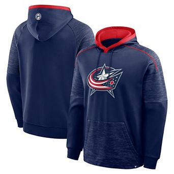 Men's Fanatics Navy Columbus Blue Jackets Goaltender Defender Pullover Hoodie