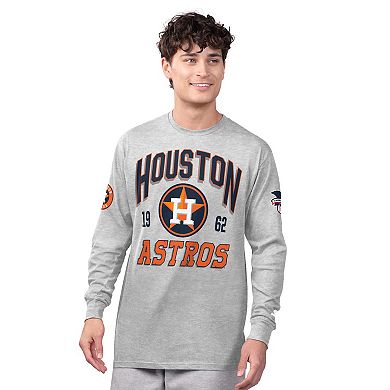 Men's Starter Gray/Navy Houston Astros Two-Pack Long Sleeve & Short Sleeve T-Shirt Set