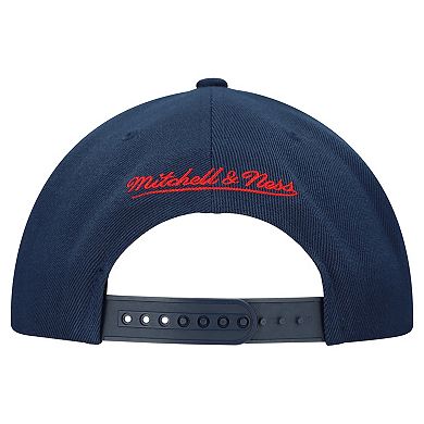 Men's Mitchell & Ness Navy Florida Panthers Retro Script Colorblock Snapback Hat