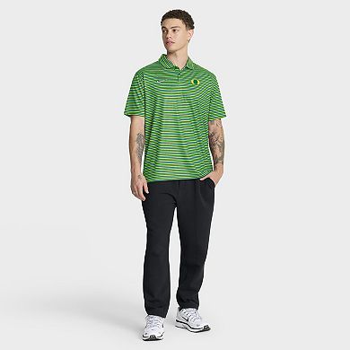 Men's Nike Green Oregon Ducks 2025 Coaches Premium Tour Stripe Dri-FIT Polo