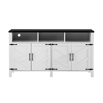 Merax 59'' Modern 4 Door Sideboard Buffet with Power Outlets & USB Ports, Adjustable Shelves