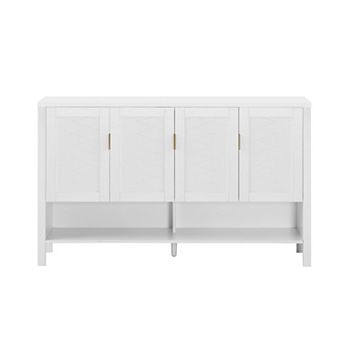Merax 55.1'' Storage Sideboard with 4 Doors,Multi Functional Buffet with Open Shelf