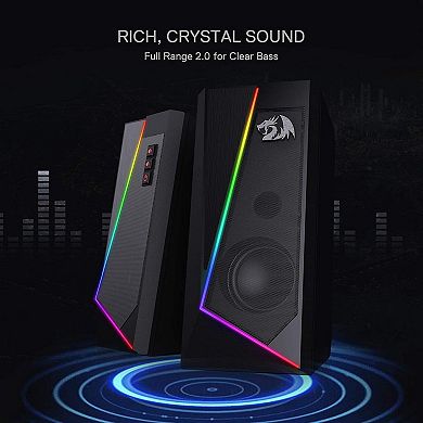 Gs520 Desktop Speakers Computer Stereo With Colorful Modes Enhanced Sound Easy-access