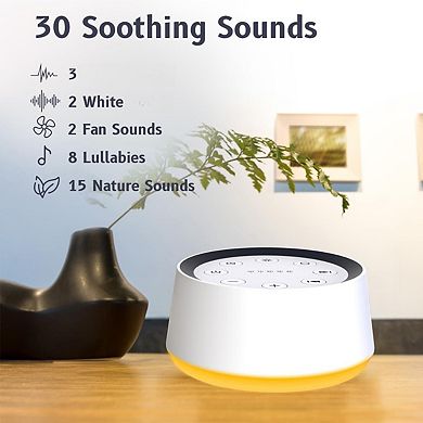 Night Light Light Brown Noise Sound Machine With Sounds Colors Night Light White Adults Sleep