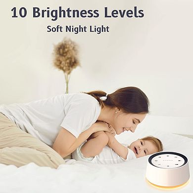 Night Light Light Brown Noise Sound Machine With Sounds Colors Night Light White Adults Sleep
