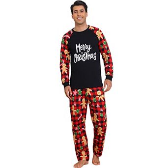 Men's Christmas Sleepwear Long Sleeve Tee with Pants Lounge Family Pajama Sets
