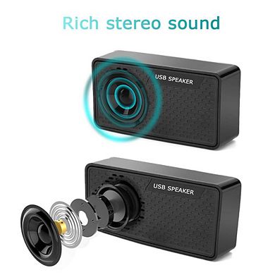 Computer Speakers Mini Sound Bars Laptop Stereo Plug Play Save Space Suitable Notebook Desktop