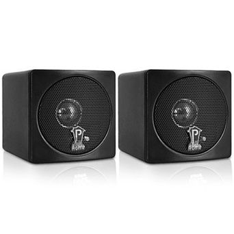 Home Pcb3bk 3-inch 100 watt Mini Cube Bookshelf Speakers Pair (black) (pair) 100