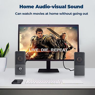 Computer Compact Size With Headphone Jack Enhanced Bass Volume Control Stereo 3.5mm Multimedia