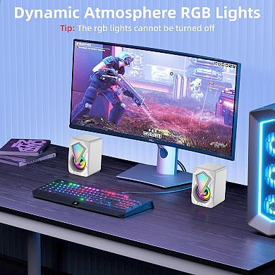 Light Computer Speakers Desktop Usb-powered Stereo Portable Small Laptop Monitor With 3.5mm Input