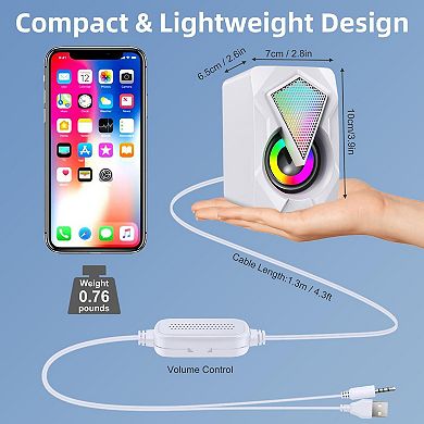 Light Computer Speakers Desktop Usb-powered Stereo Portable Small Laptop Monitor With 3.5mm Input