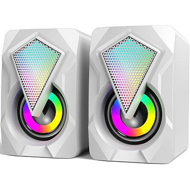 Light Computer Speakers Desktop Usb-powered Stereo Portable Small Laptop Monitor With 3.5mm Input