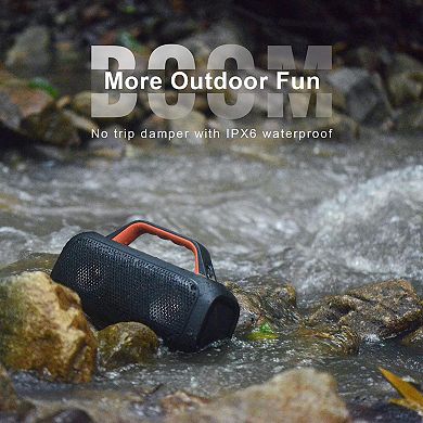Boom Outdoor With Mighty Sound Deep Bass Playtime Usb-c Ipx6 Waterproof Portable Strap Camping Beach
