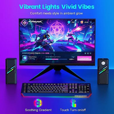 Light Touch Computer Speakers Desktop With Easy Knob Clear Sound Touch Lights Plug Play Monitors