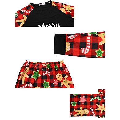 Children's Christmas Sleepwear Long Sleeve Tee with Pants Lounge Family Pajama Sets