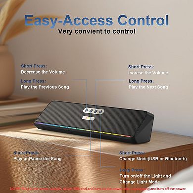 Desktop Computer Speakers Laptop Tablet Wired Mini Sound With Stereo Vibrating Diaphragms Flowing