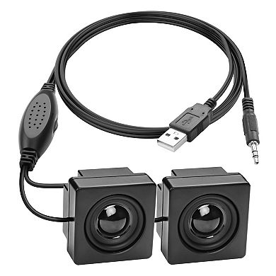 Mini Computer Desktop 3.5mm Input With Volume Control Stereo Type Small Speakers Laptop Phone