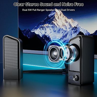Light Cs20 Computer Speakers Desktop Plug Play Clear Sound With Light Monitor Volume