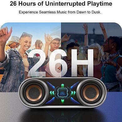 Mirror Light Soundbox Pro+ P400 Loud Stereo Sound Deep Bass Playtime Cool Mirror Lights Ipx5