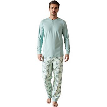 Men's Christmas Tree Sleepwear Long Sleeve Tee with Pants Loungewear Family Pajama Sets