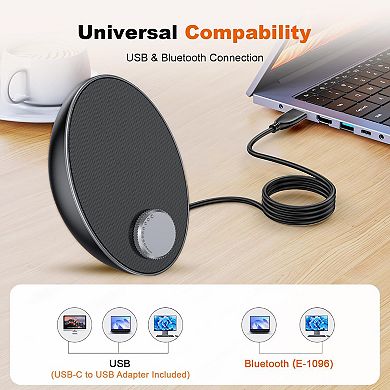 Computer Speakers Desktop Portable Plug-n-play Laptop External With Easy-access Volume Knob/clear