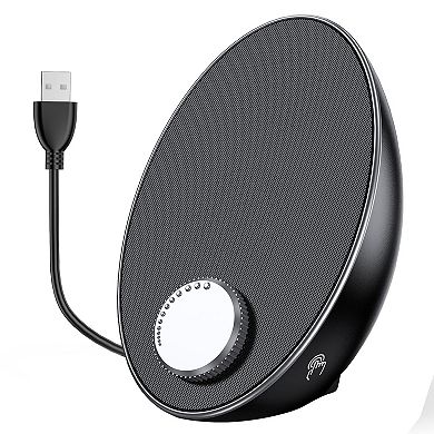 Computer Speakers Desktop Portable Plug-n-play Laptop External With Easy-access Volume Knob/clear