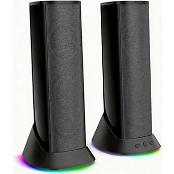 Light Computer Speakers Hi-fi Stereo With Lighting Modes Enhanced Bass Sound Usb/type-c 3.5mm