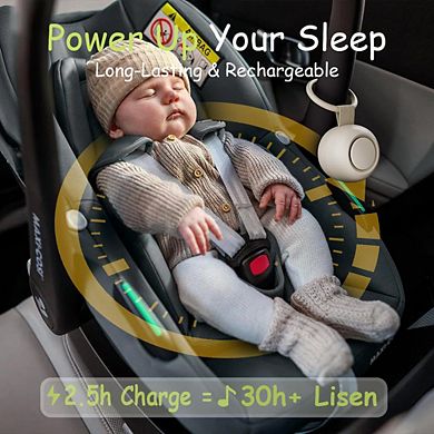 Portable Sound Machine White Noise Sleep Soother Sounds Timer Memory Function Shush Travel Registry