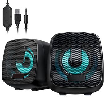 Light Computer Speakers Compact Size With Dynamic Color-changing Lights Clear Audio Usb-powered