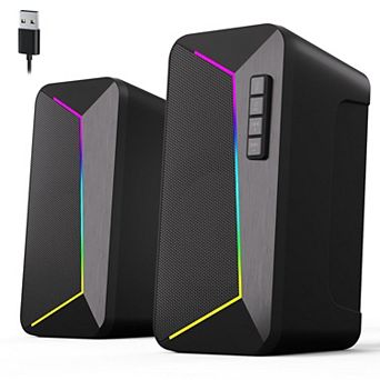 Computer Speakers Gaming Desktop With Crisp Stereo Sound Dynamic Modes Easy-access Control