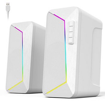 Computer Speakers Gaming Desktop With Crisp Stereo Sound Dynamic Modes Easy-access Control