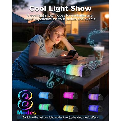 Light Portable Wireless Sound With Cool Lights Ipx4 Waterproof Pairing Bt5.3