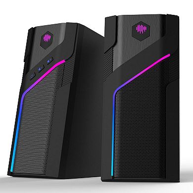 Light Touch Gaming Computer Speakers Desktop With Dynamic Lighting Modes Touch Control Stereo Sound
