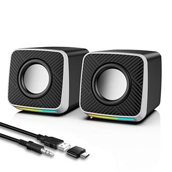 Speakers 2"-3w Carbon Fiber Computer Desktop Laptop C/usb-powered Crystal Clear Sound Rich Bass