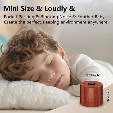 Portable White Noise Machine Mini Sound Sounds Rechargeable Adults Sleep Brown Memory Function