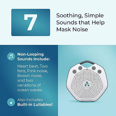 Bedroom Lectrofan Alpha Portable Sleep Machine Rechargeable White Noise Seat More Non-looping Sounds
