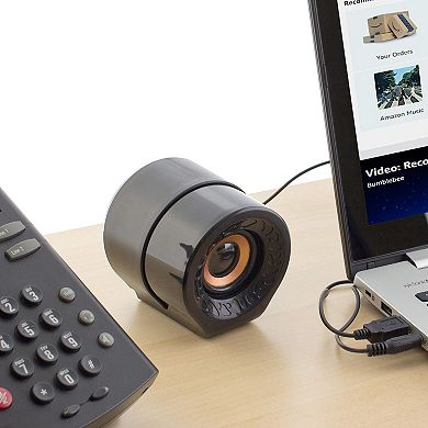 Frisby Audio Fs-910 Stereo Computer Speakers Total Output In-line Volume Control Compact Desktop