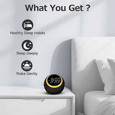Alarm Bedroom Clock White Noise Machine Adults Sleeping: Alarm Clock With Sounds Soft Wake-up