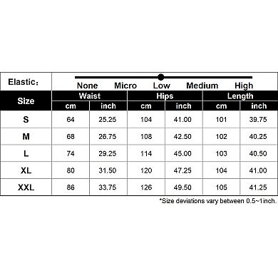 Women's Plaid Pants Elastic Waist Wide Leg Loose Casual Trousers