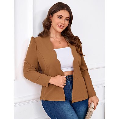 Plus Size Women Casual Business Blazers Lightweight Cardigan Jackets