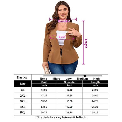 Plus Size Women Casual Business Blazers Lightweight Cardigan Jackets