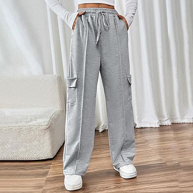 Women's Casual Loose Drawstring Wide Leg Pants