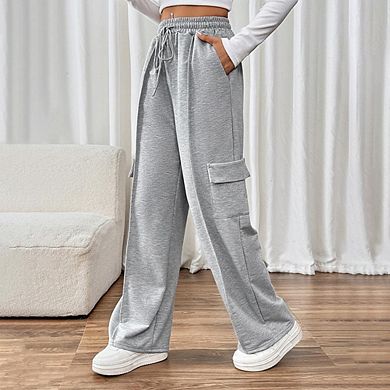 Women's Casual Loose Drawstring Wide Leg Pants