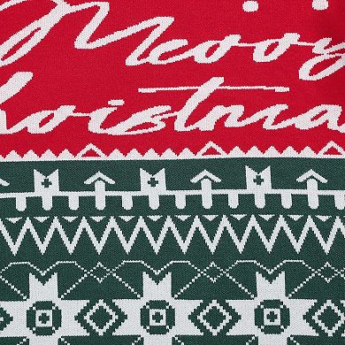 Men's Festive Knit Sweater Holiday Print Long Sleeve Pullover for Ugly Christmas Parties